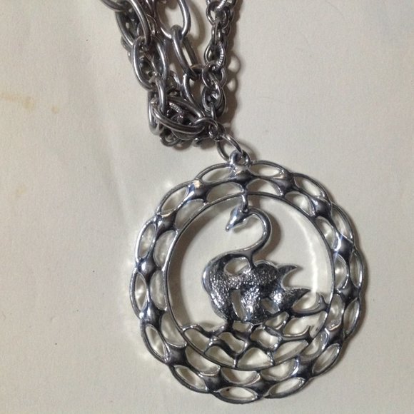 Vintage Sarah Coventry “Swan Lake” Rhinestone Pendant - Picture 4 of 4